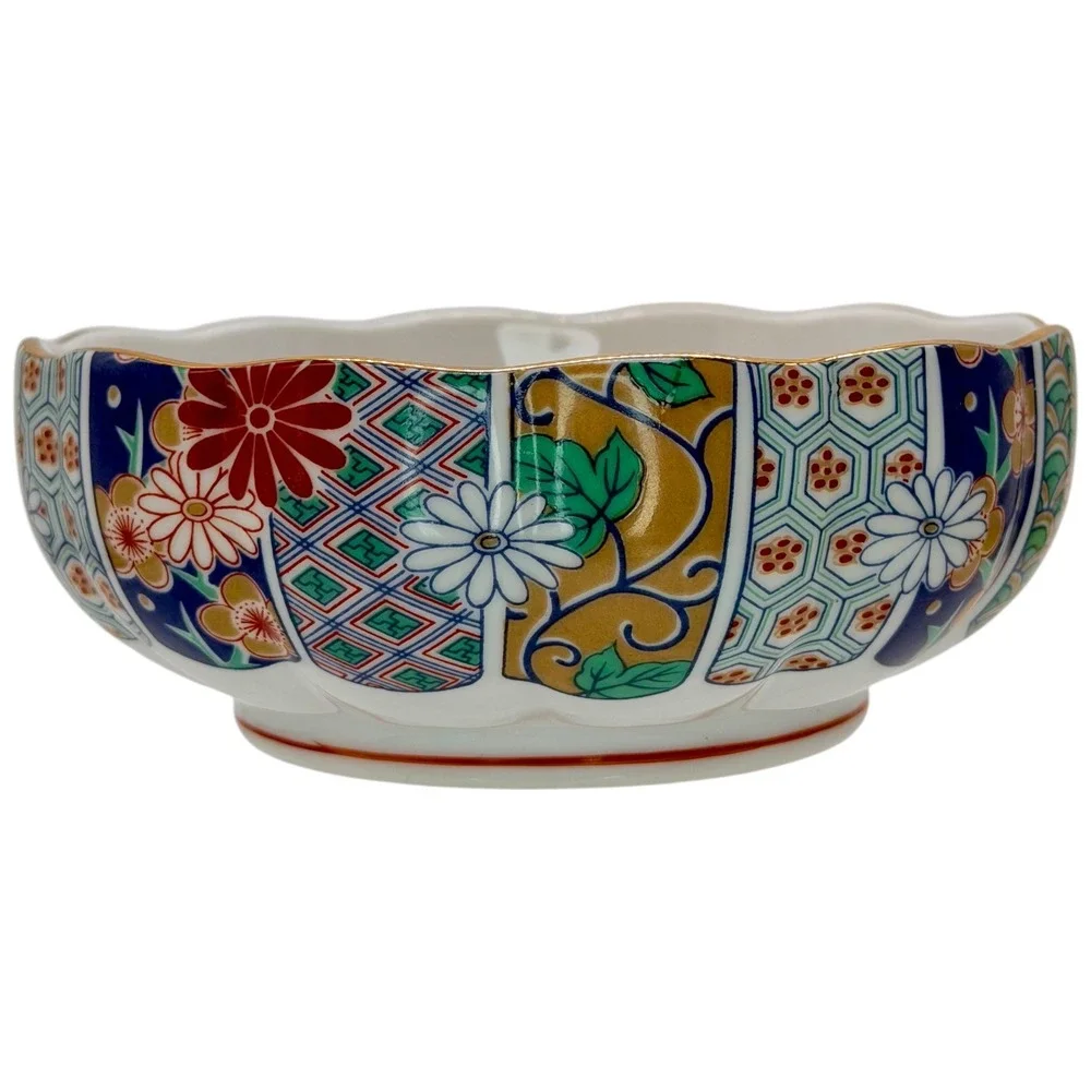 Arita Fine China Hand Decorated Imari‎ Reproduction Scalloped Bowl Made in Japan
